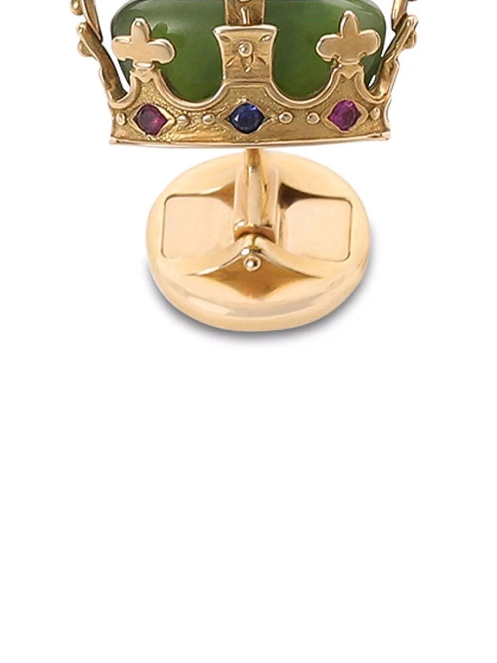 diamante-detail crown cufflinks - 3
