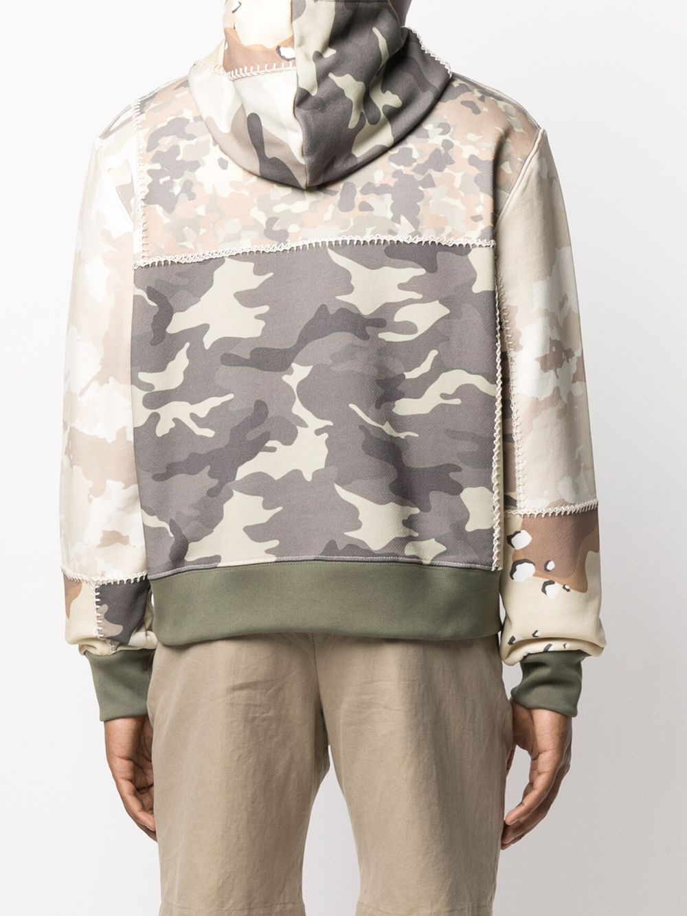 patchwork-design camouflage hoodie - 4