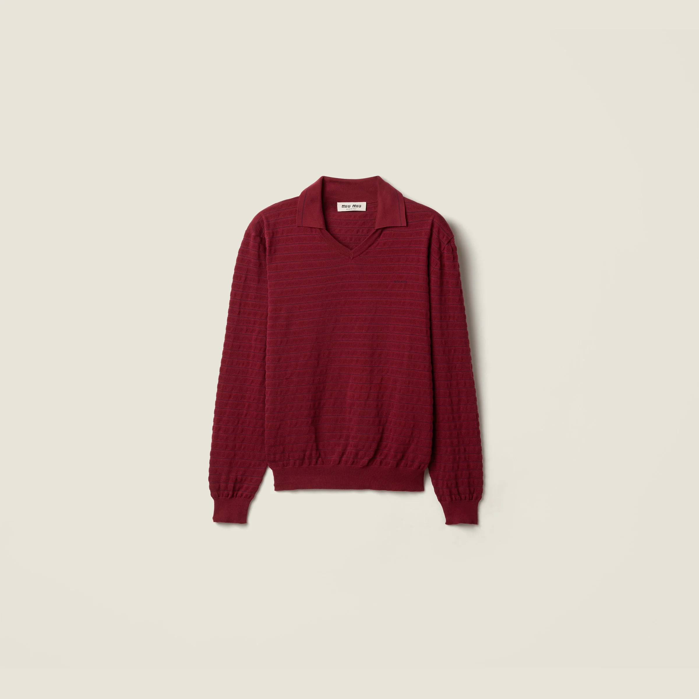 V-neck cotton sweater - 1