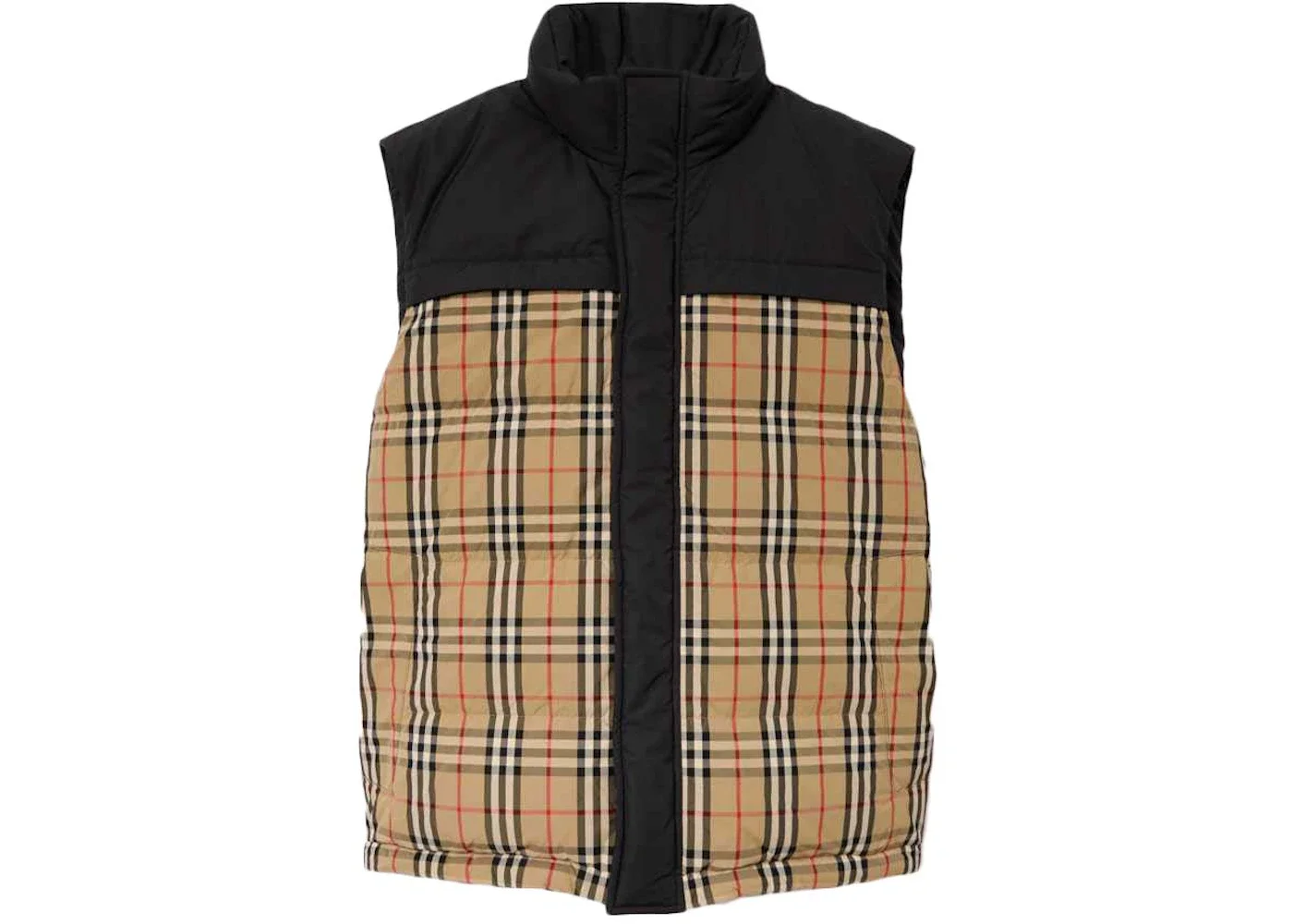 Burberry Check Panel Reversible Gilet Black/Archive Beige - 1