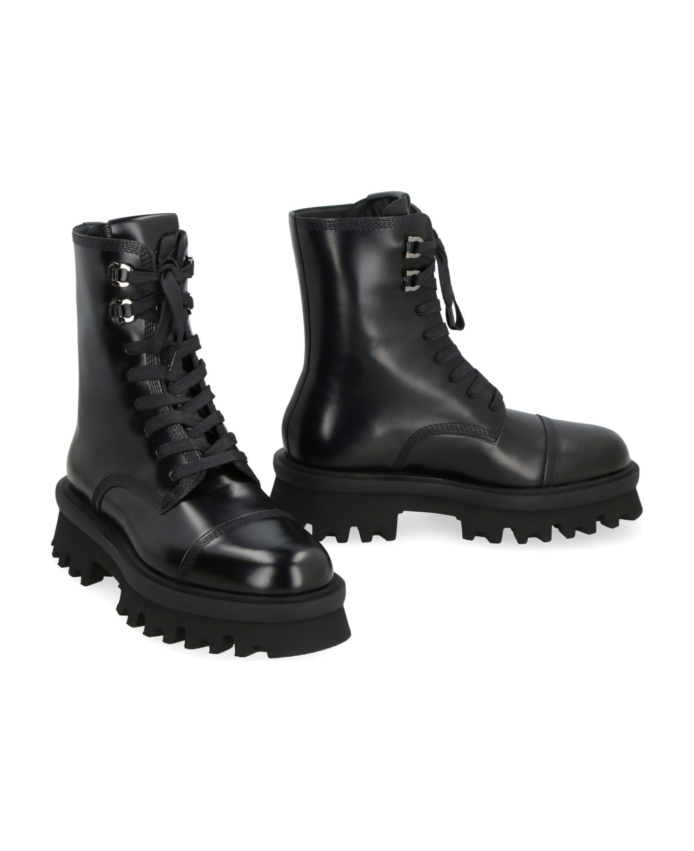 Leather Combat Boots - 3