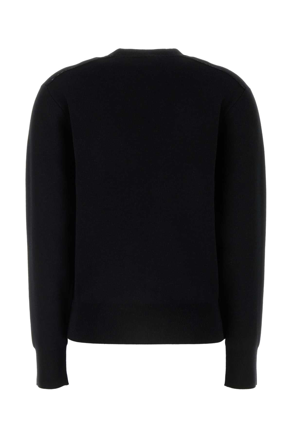 Burberry Women Black Stretch Wool Blend Sweater - 2