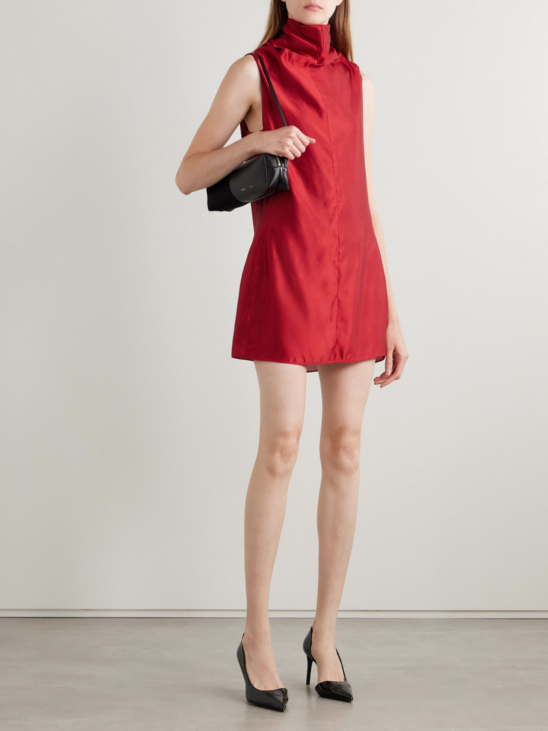 KHAITE Daria Satin-crepe Turtleneck Mini Dress outlook