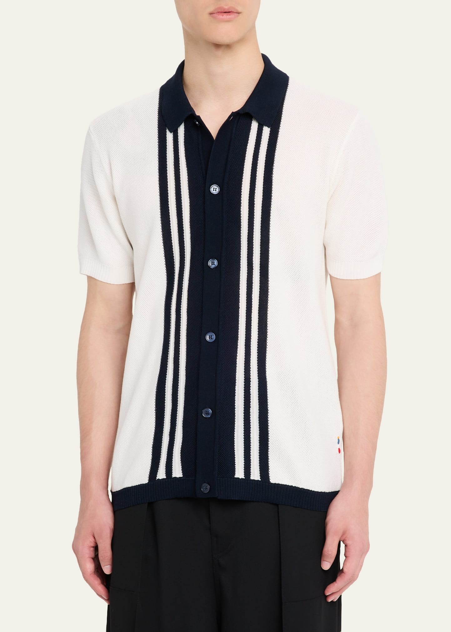 Men's Classic-Fit Pique Knit Short-Sleeve Shirt - 4