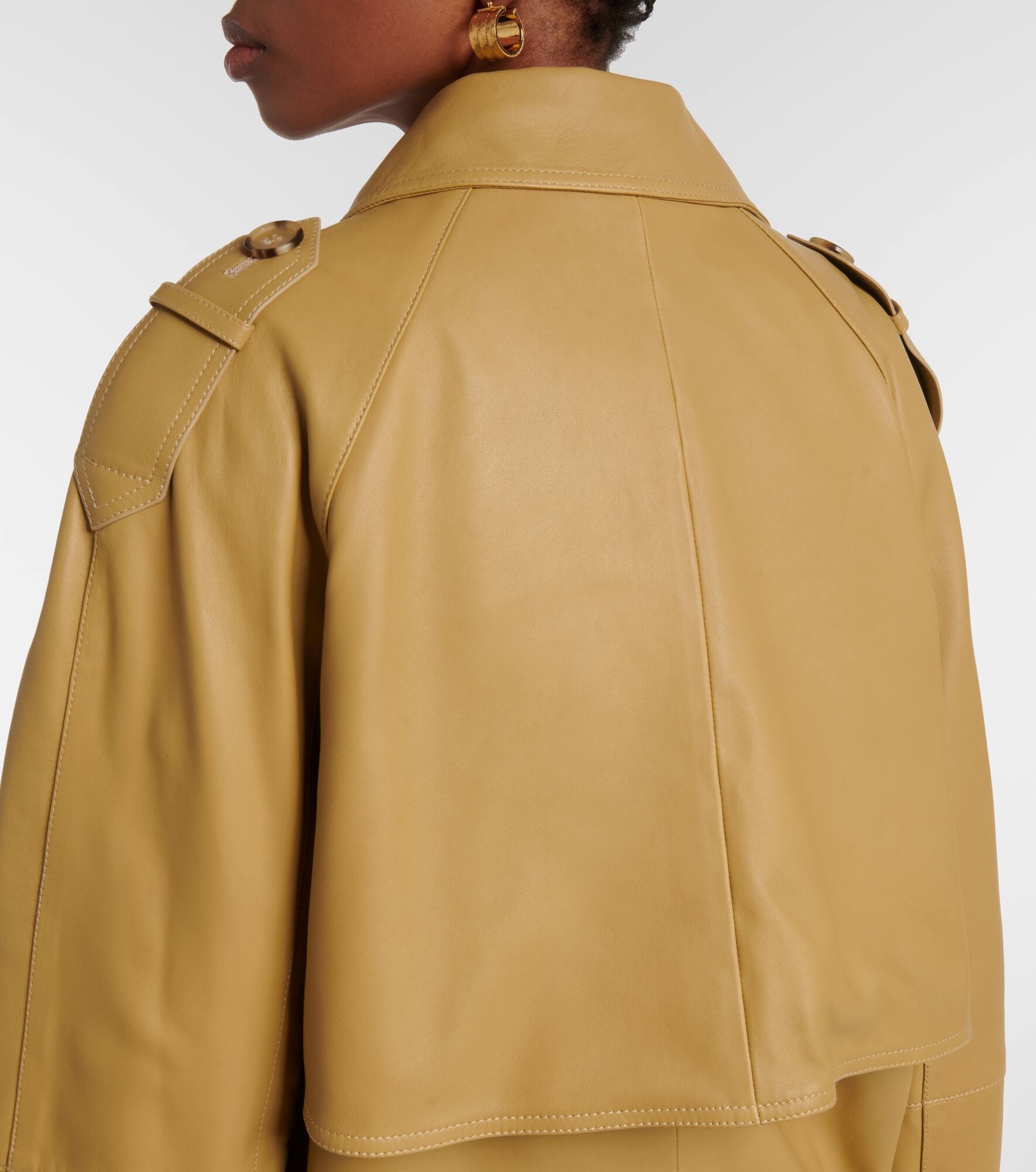 Oversized leather jacket - 6