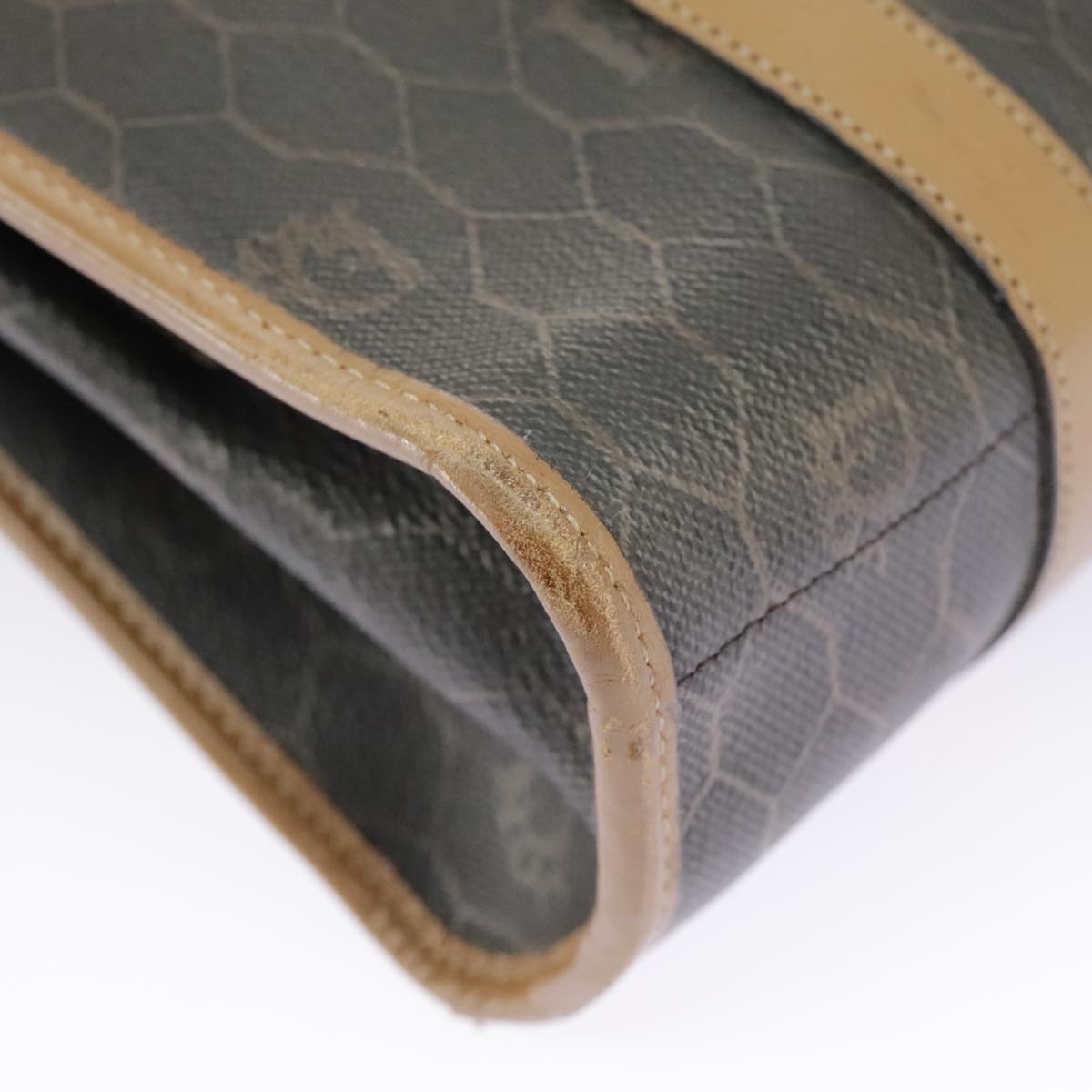 DIOR Honeycomb Canvas Hand Bag Black Beige - 16
