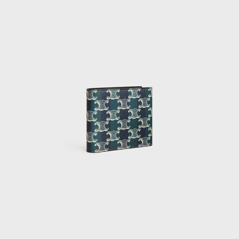 CELINE Bi-fold Wallet IN Striped Triomphe Canvas and Calfskin outlook