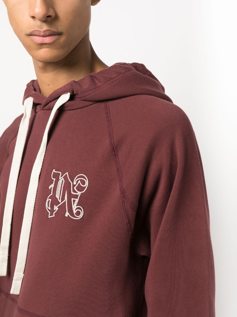 monogram-embroidered cotton hoodie 5
