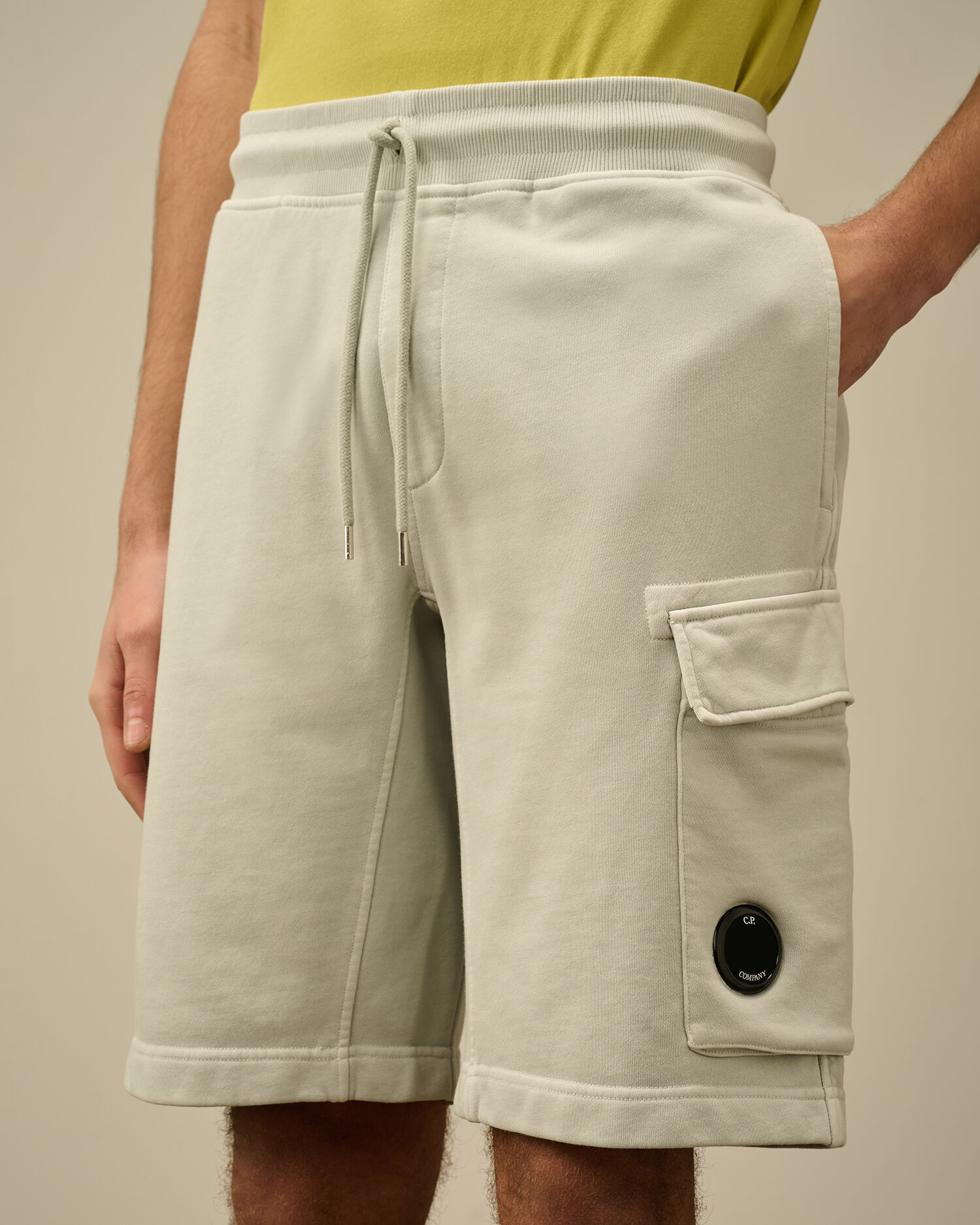 Cotton Diagonal Fleece Cargo Shorts - 5