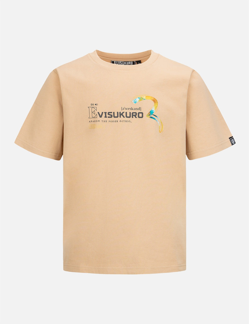 Brushed Seagull and Kamon Print T-shirt 1