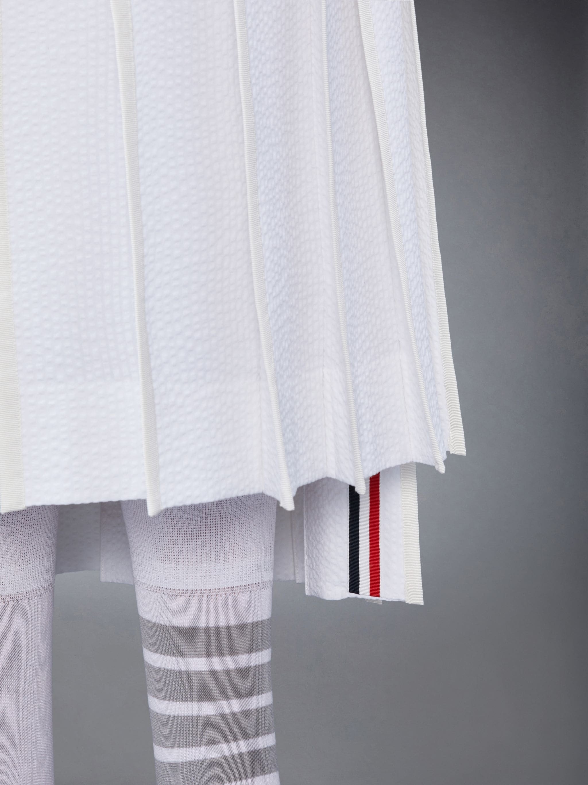 Cotton Seersucker Pleated Skirt - 5