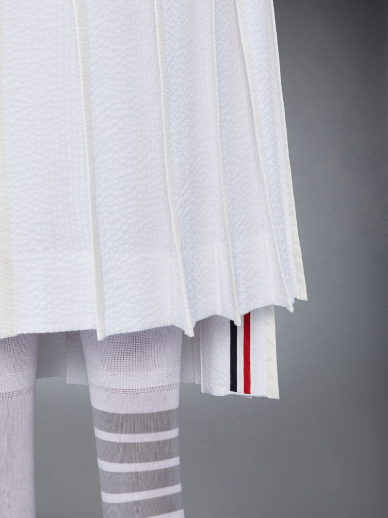 Cotton Seersucker Pleated Skirt 5