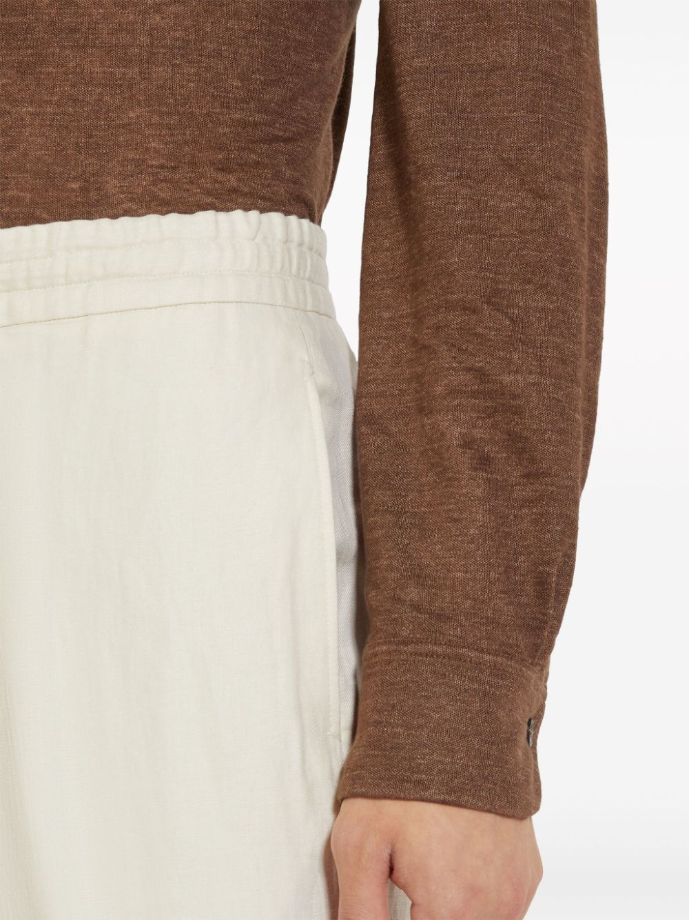 Oasi tapered-leg linen trousers - 5