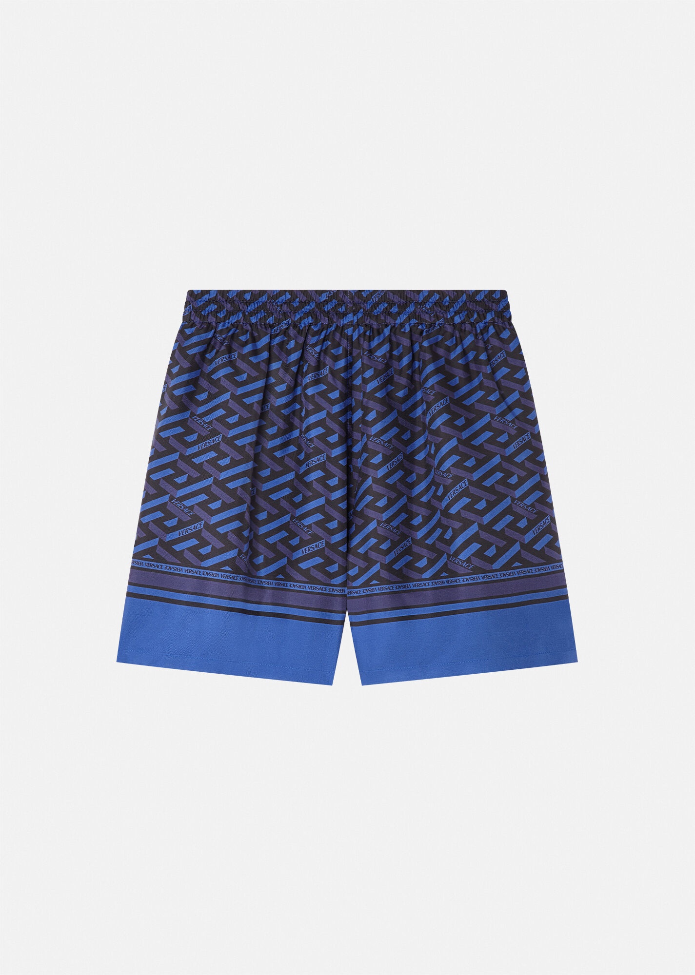 Greca Signature Print Silk Pajama Shorts - 3