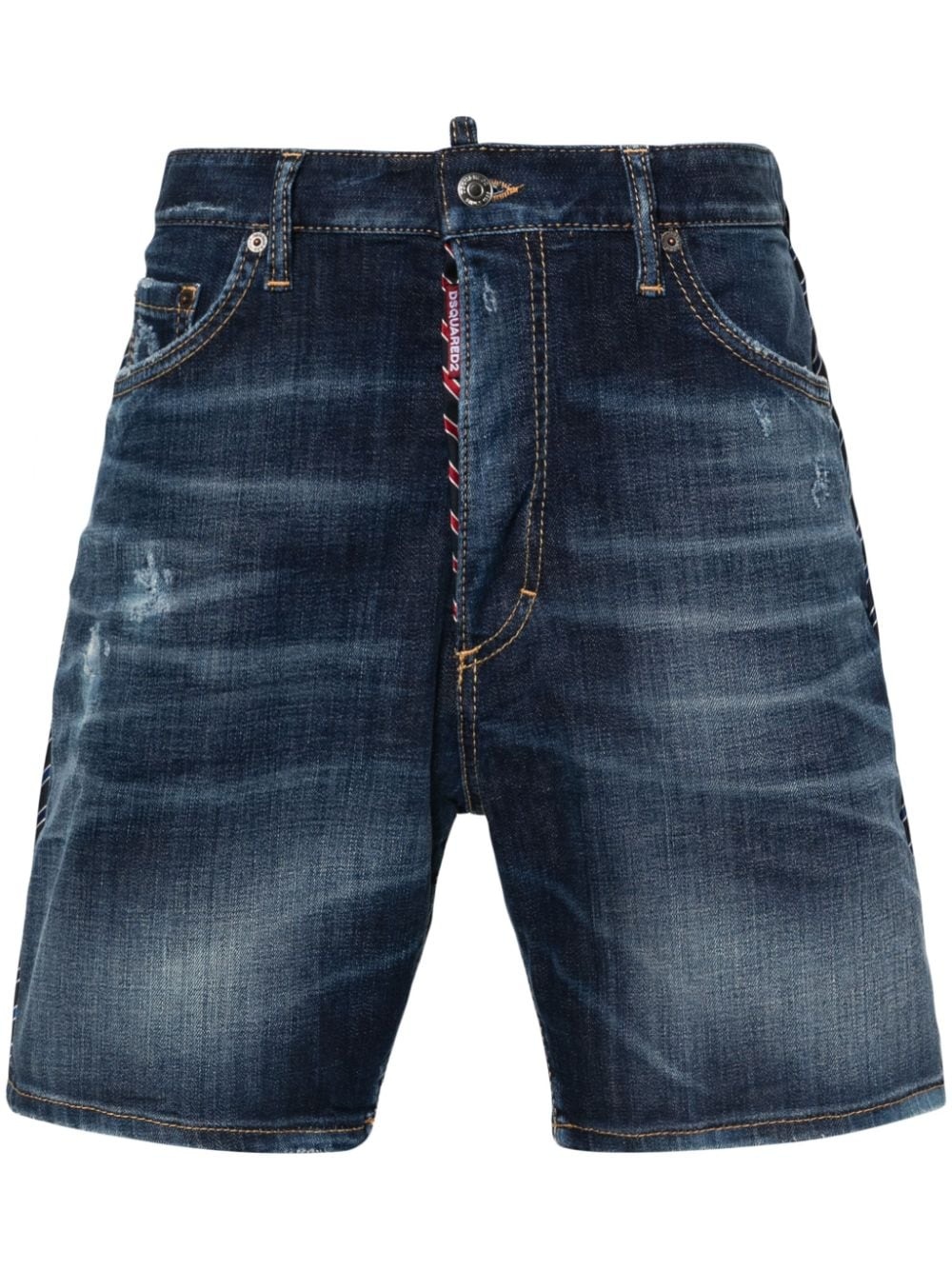 Dark Easy Ripped Wash Marine shorts - 1