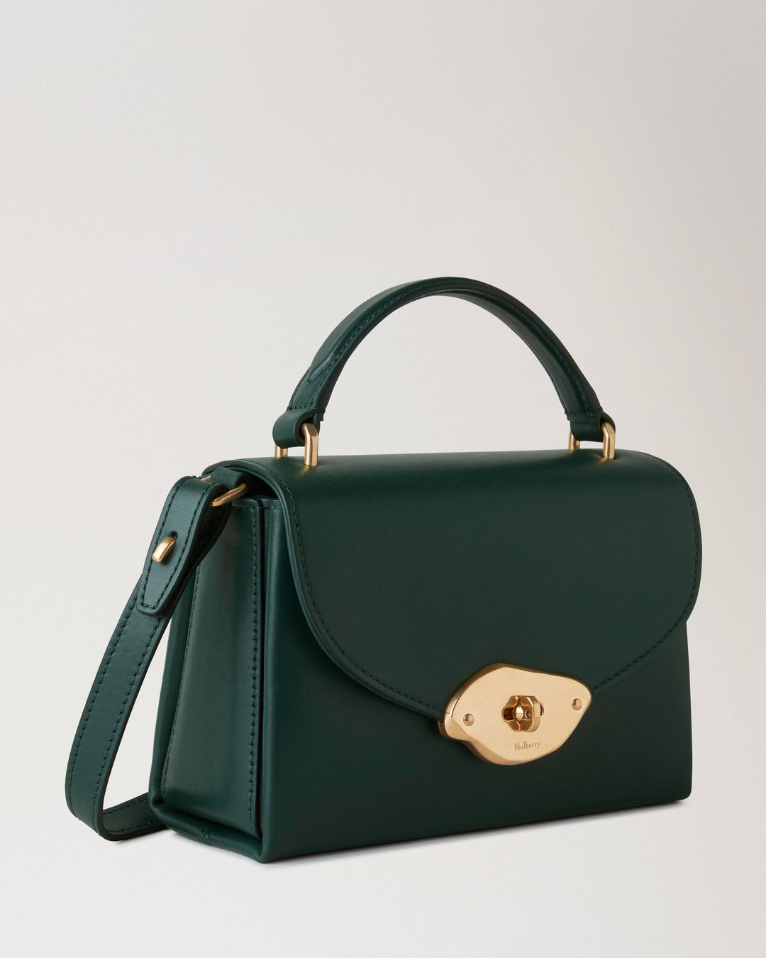 Small Lana Top Handle Mulberry Green High Gloss Leather - 3