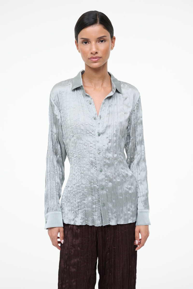 STAUD SUKI SHIRT SILVER SAGE 1