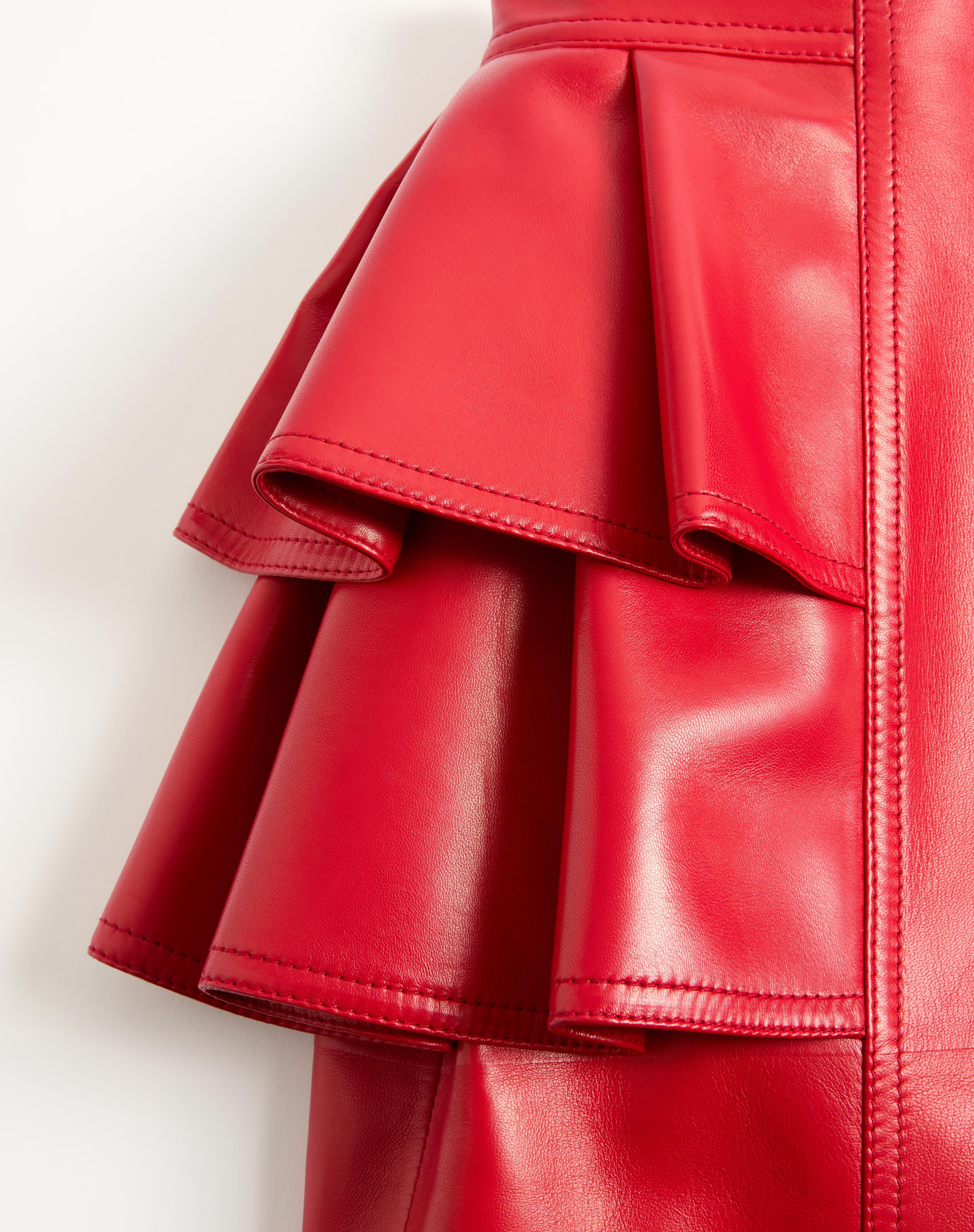 LEATHER MIDI SKIRT - 6