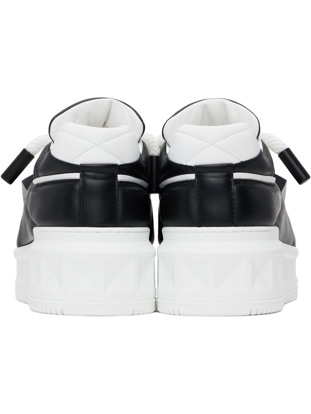 White & Black Low-Top One Stud XL Sneakers - 2