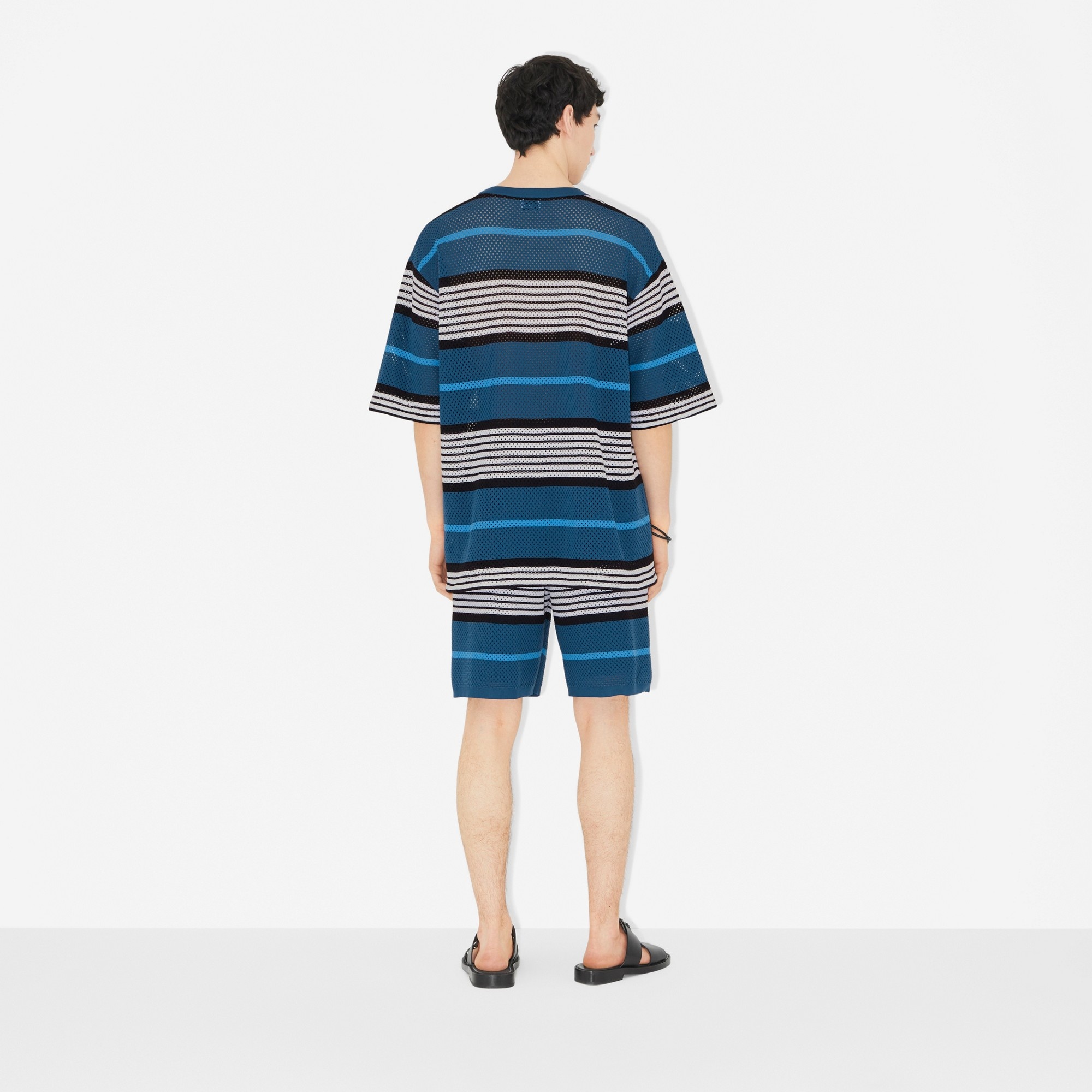 Burberry Stripe Print Nylon Oversized T-shirt | REVERSIBLE