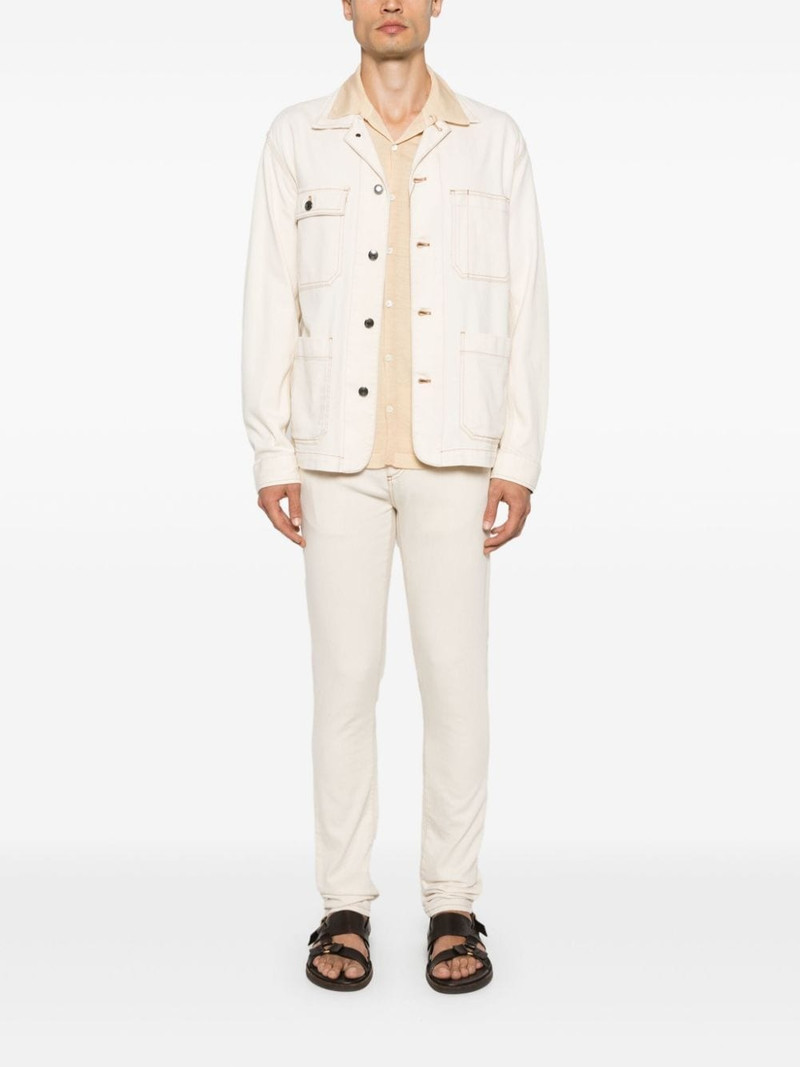 Canali polo-collar cardigan outlook