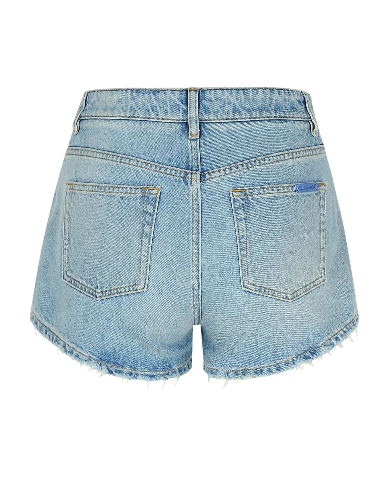 Light Blue Cotton Shorts - 3