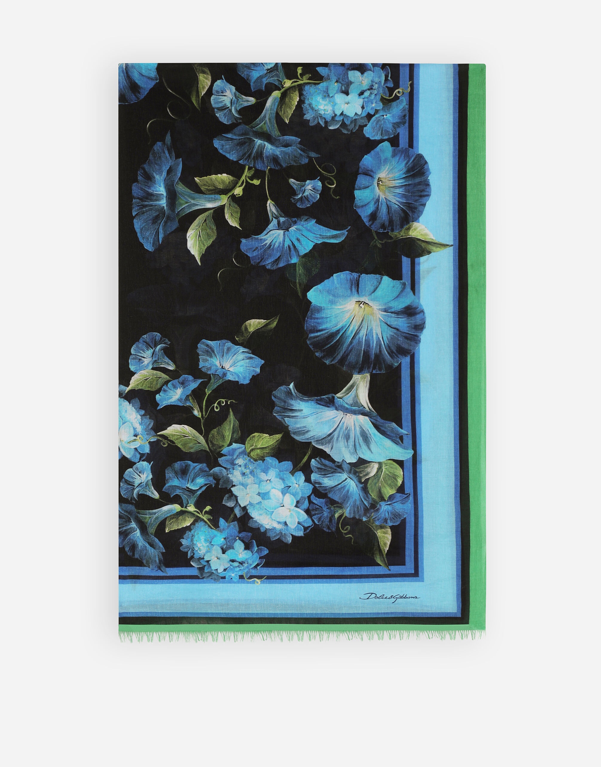 Cotton sarong with bluebell print (110 x 190) - 1