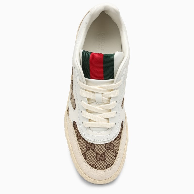 Gucci Re-Web Sneaker In Ivory/Beige/Ebony Gg Fabric Women - 3