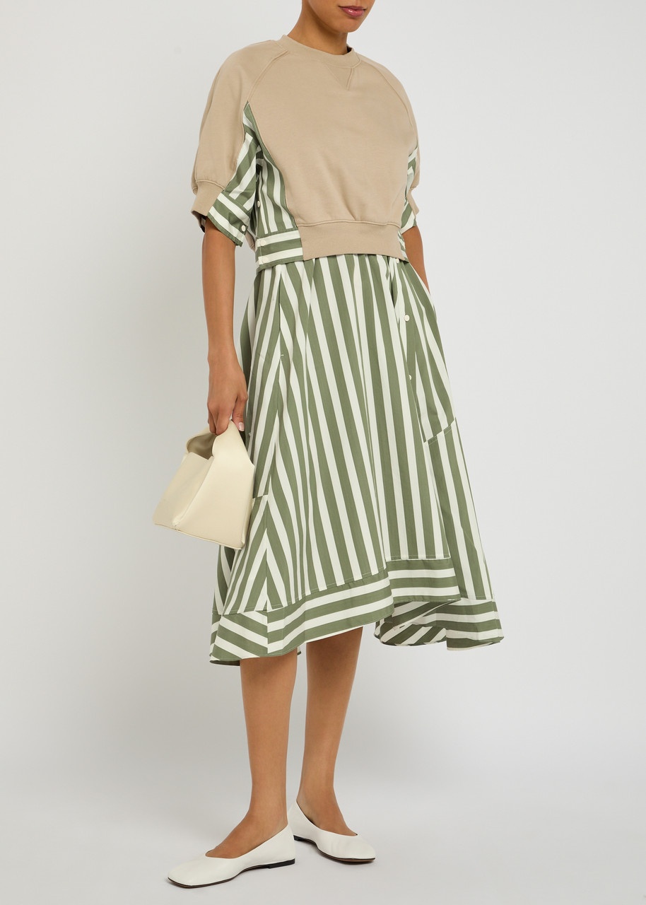 3.1 Phillip Lim Detachable-sweatshirt Striped Cotton Midi Dress - 4