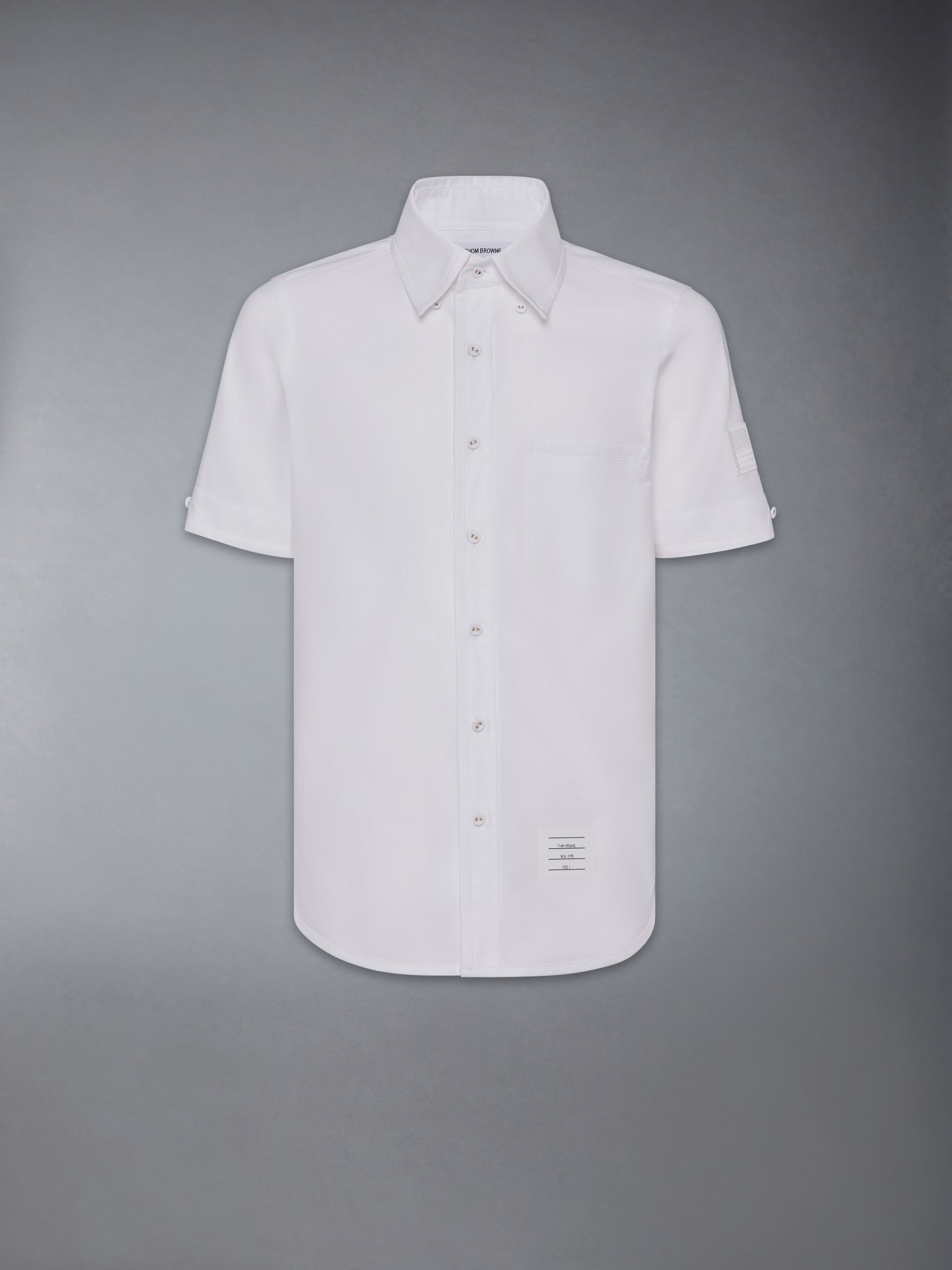 logo-patch cotton shirt - 7