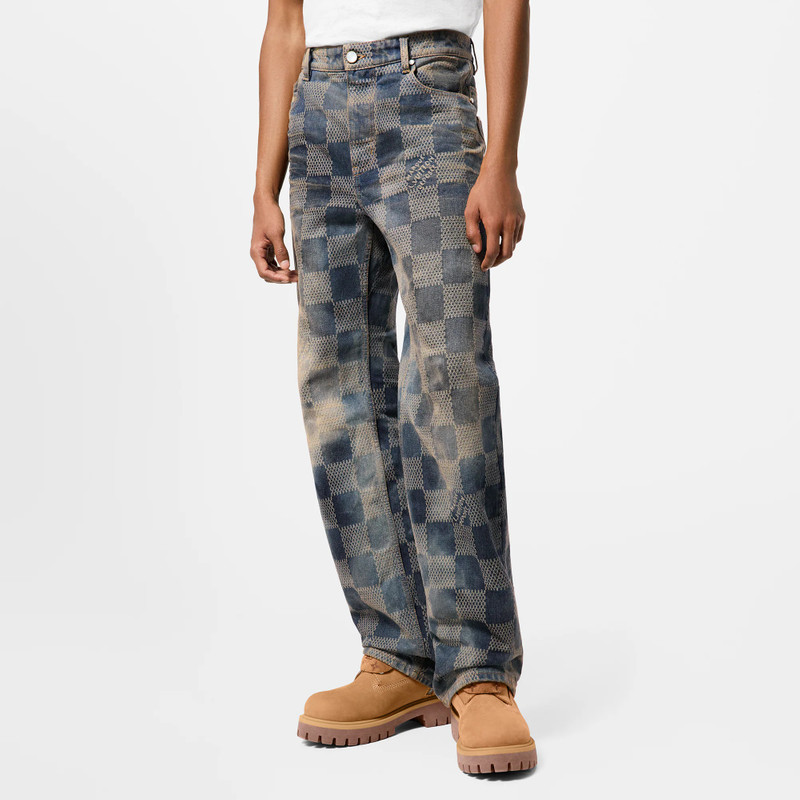 Damier Washed Denim Skate Pants 2