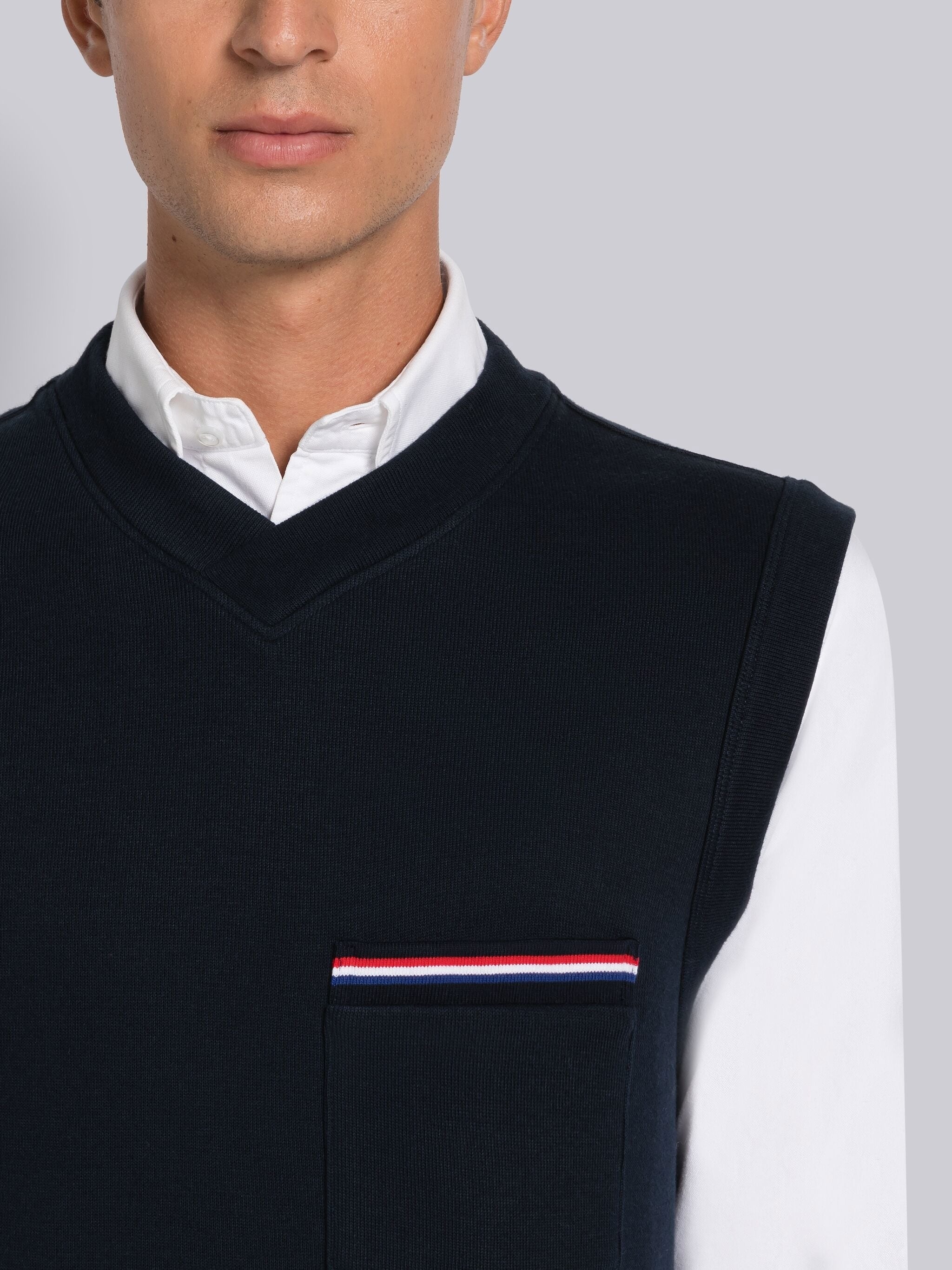 Cotton Interlock V-Neck Vest - 5