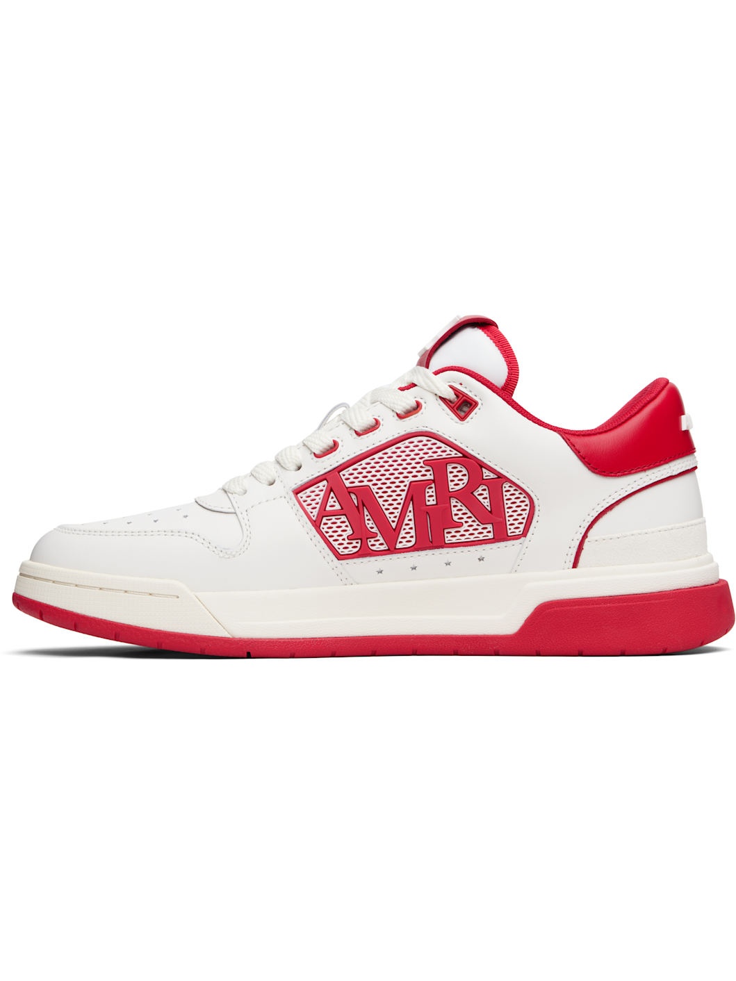 White & Red Classic Low Sneakers - 3