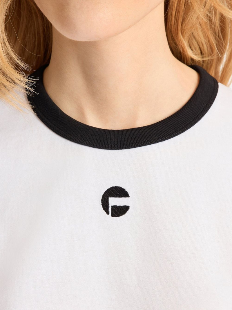 Tanixa contrast-trim logo T-shirt 5