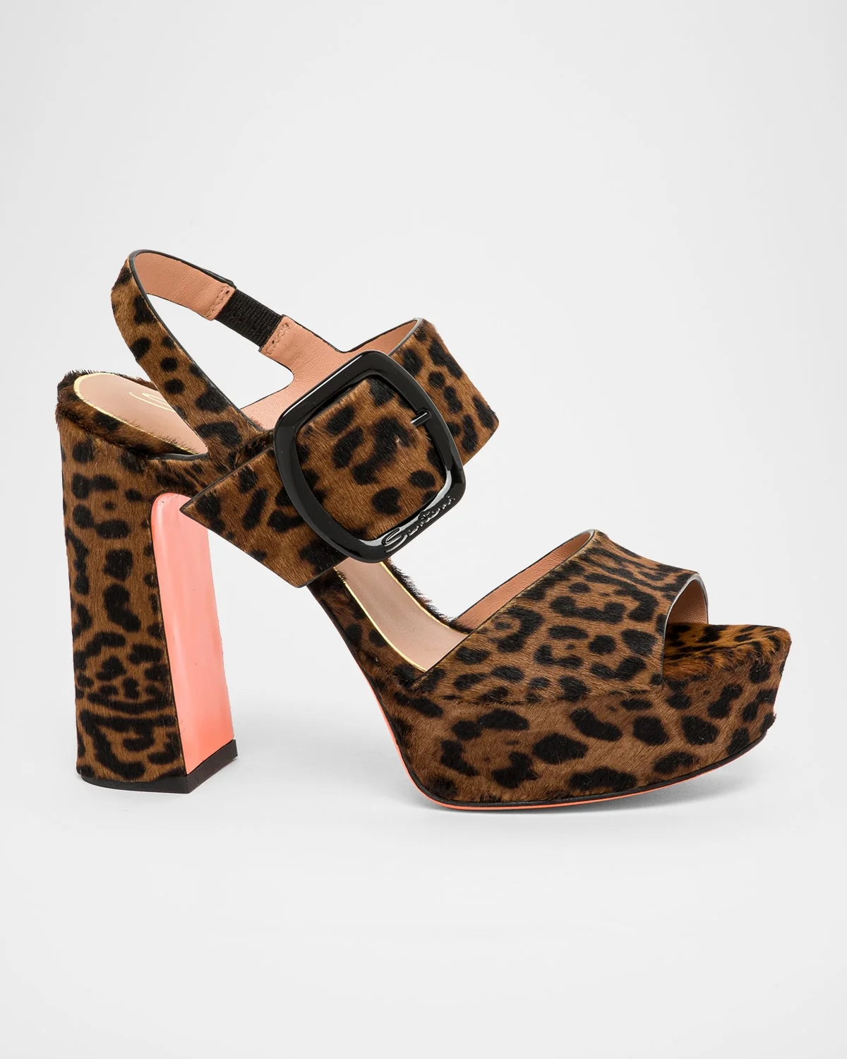 Bruxel Leopard-Print Calf Hair Platform Sandals - 1