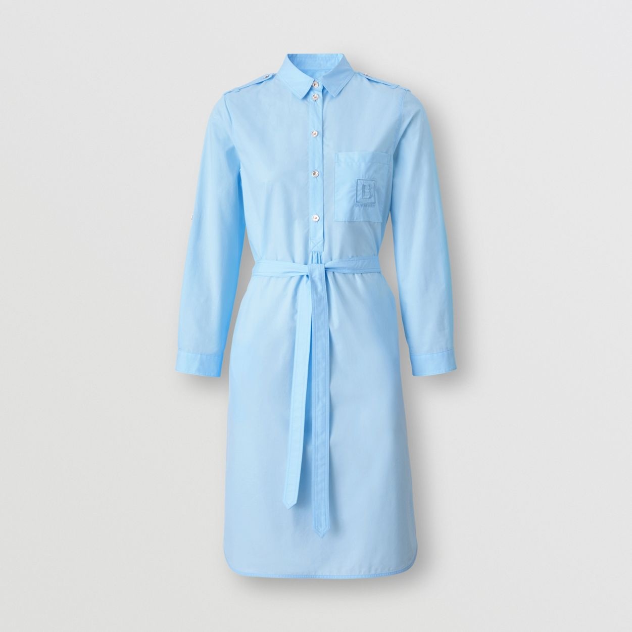 Letter Graphic Cotton Poplin Shirt Dress - 1