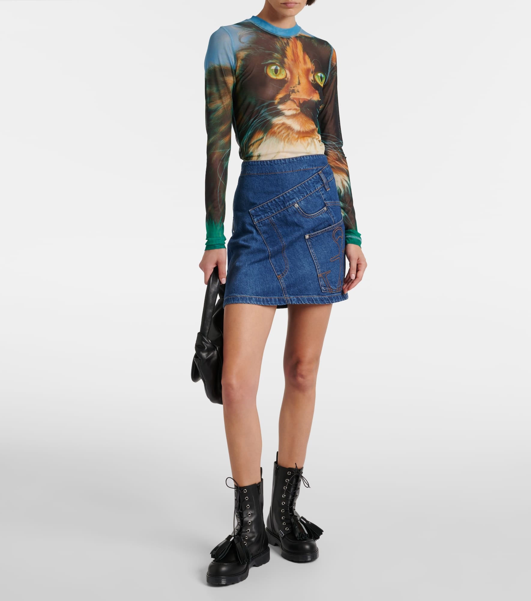 Twisted denim miniskirt - 2