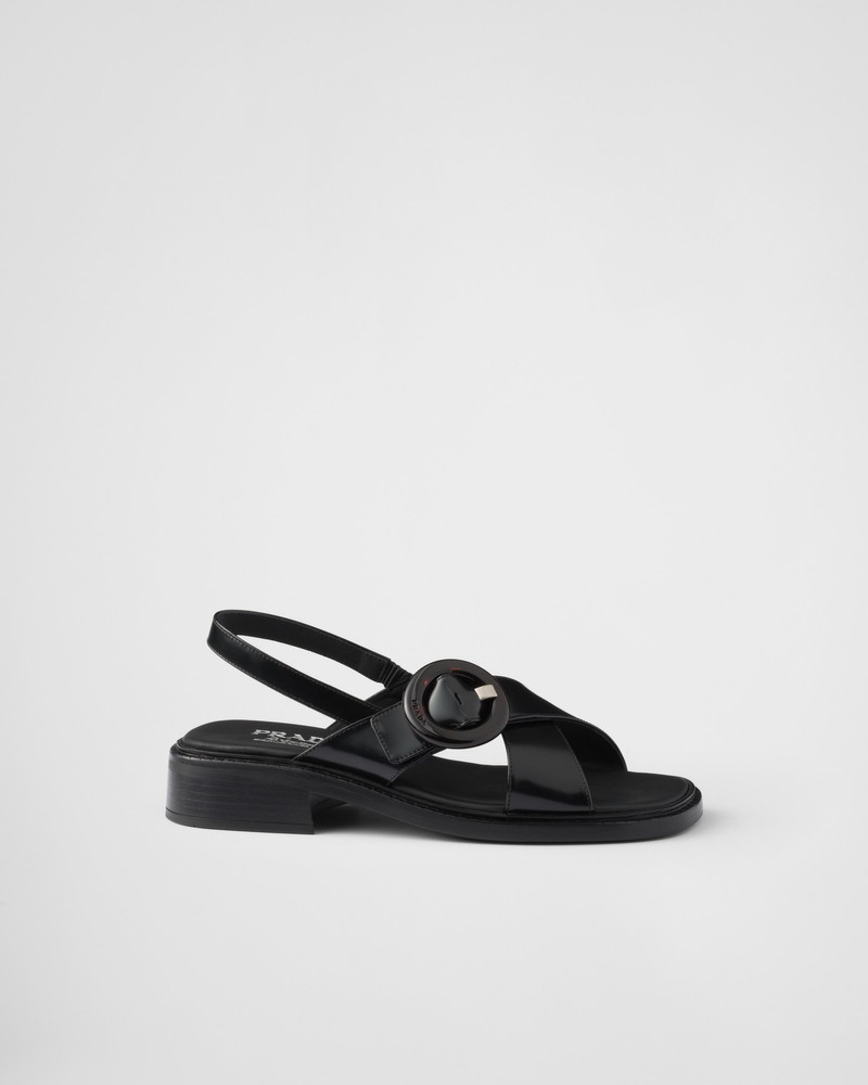 Prada Brushed leather sandals with buckle outlook