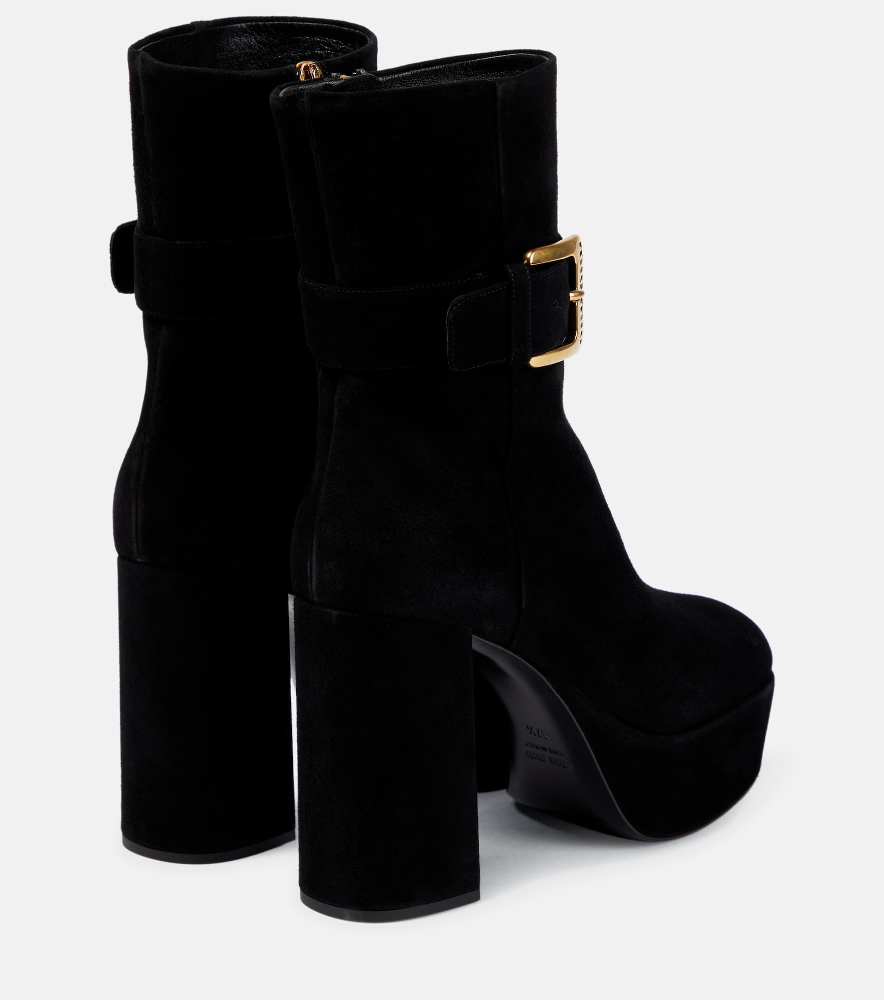 Suede platform ankle boots - 3
