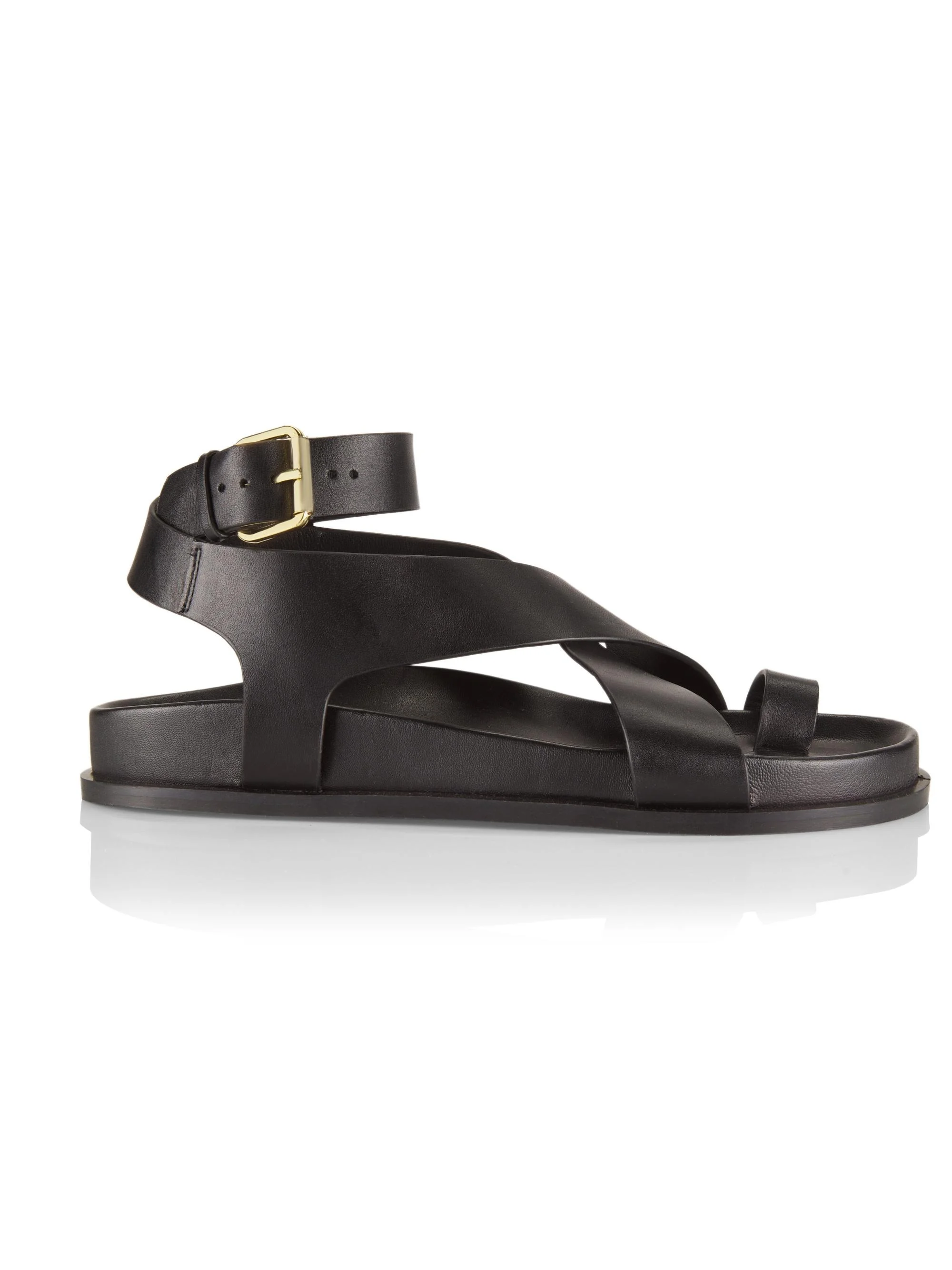 A. Emery Women's Jalen Leather Ankle-Wrap Sandals - Black - 1