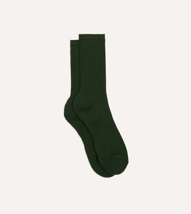 Forest Green Cotton Sports Socks 1