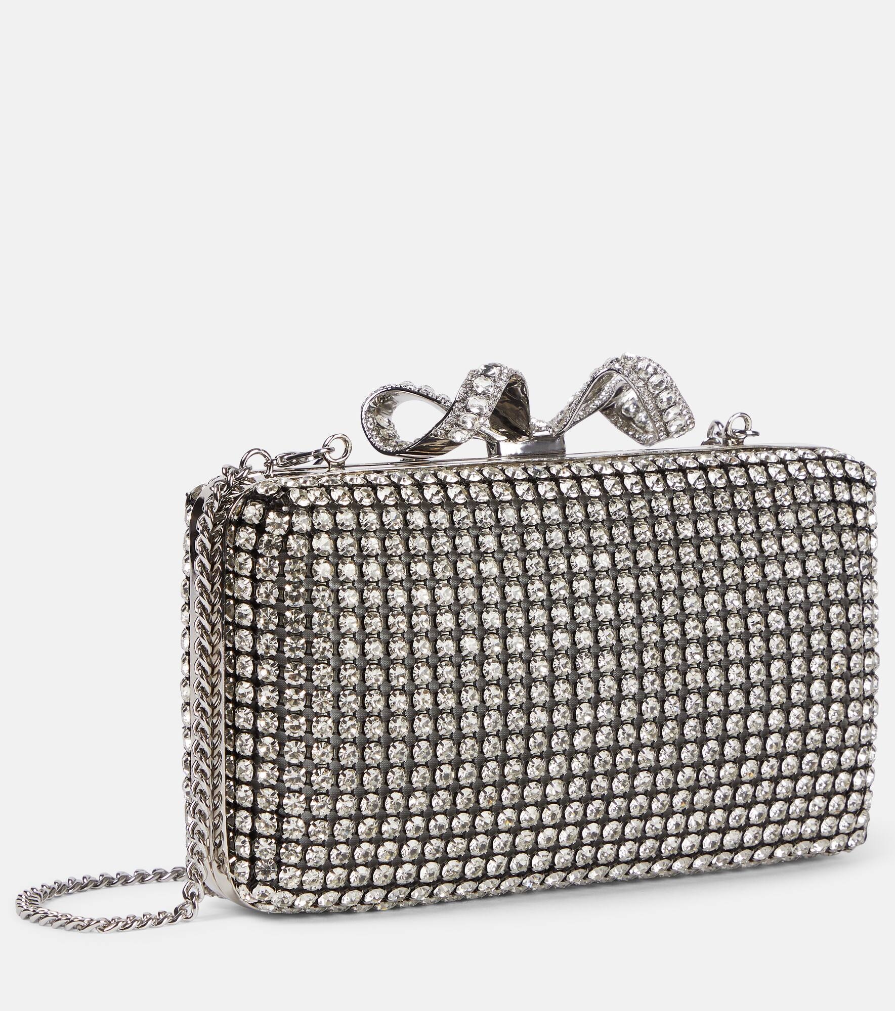 Bow Small crystal-embellished clutch - 4