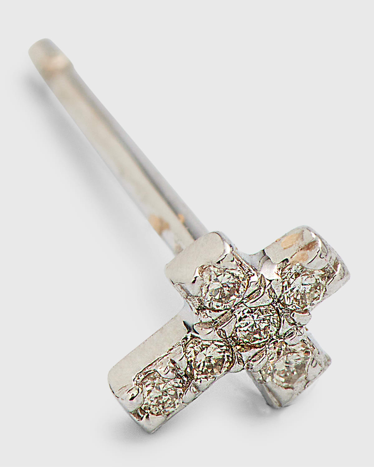 14K Yellow Gold Diamond Cross Earring, Single - 3