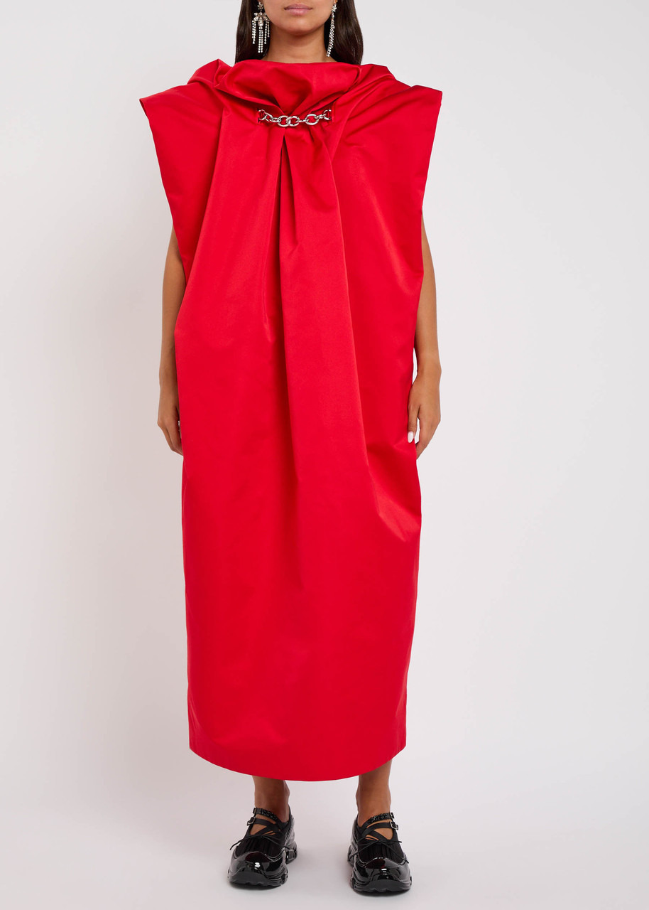 Simone Rocha Duchess Draped Satin Midi Dress - 2