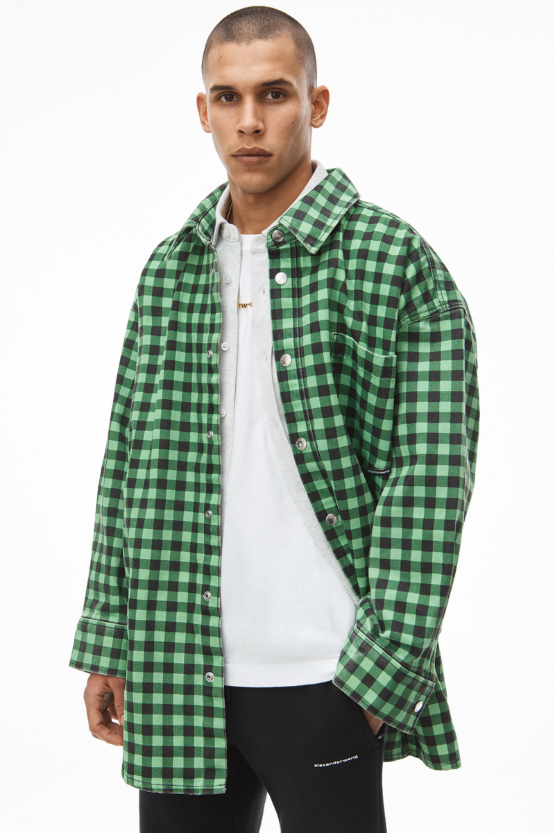 OVERSIZED SHIRT JACKET IN GINGHAM DENIM 3