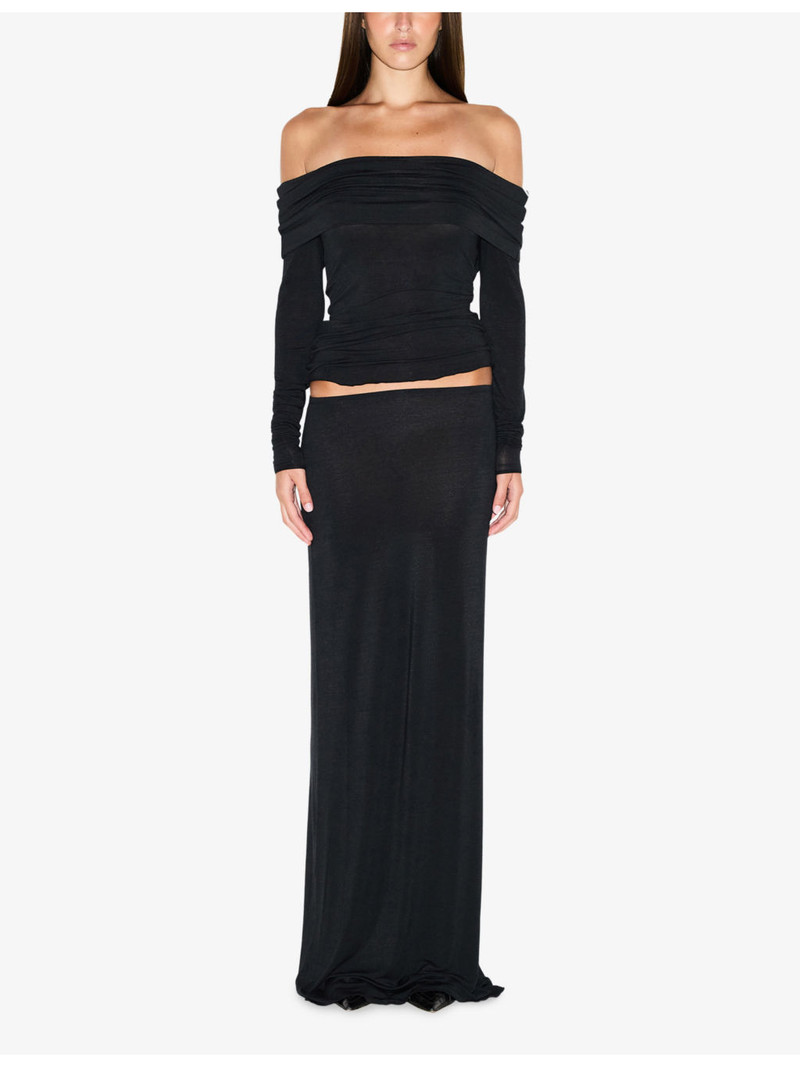 SKIMS Sheer Modal Off Shoulder Long-Sleeve Jersey Top outlook