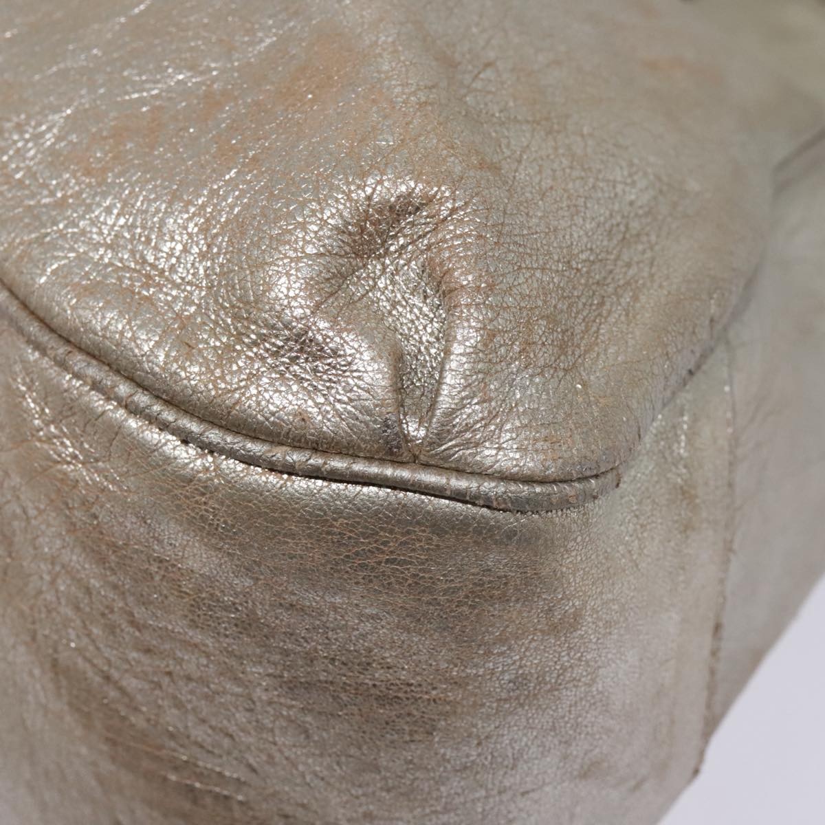 CELINE Hand Bag Leather Silver - 11