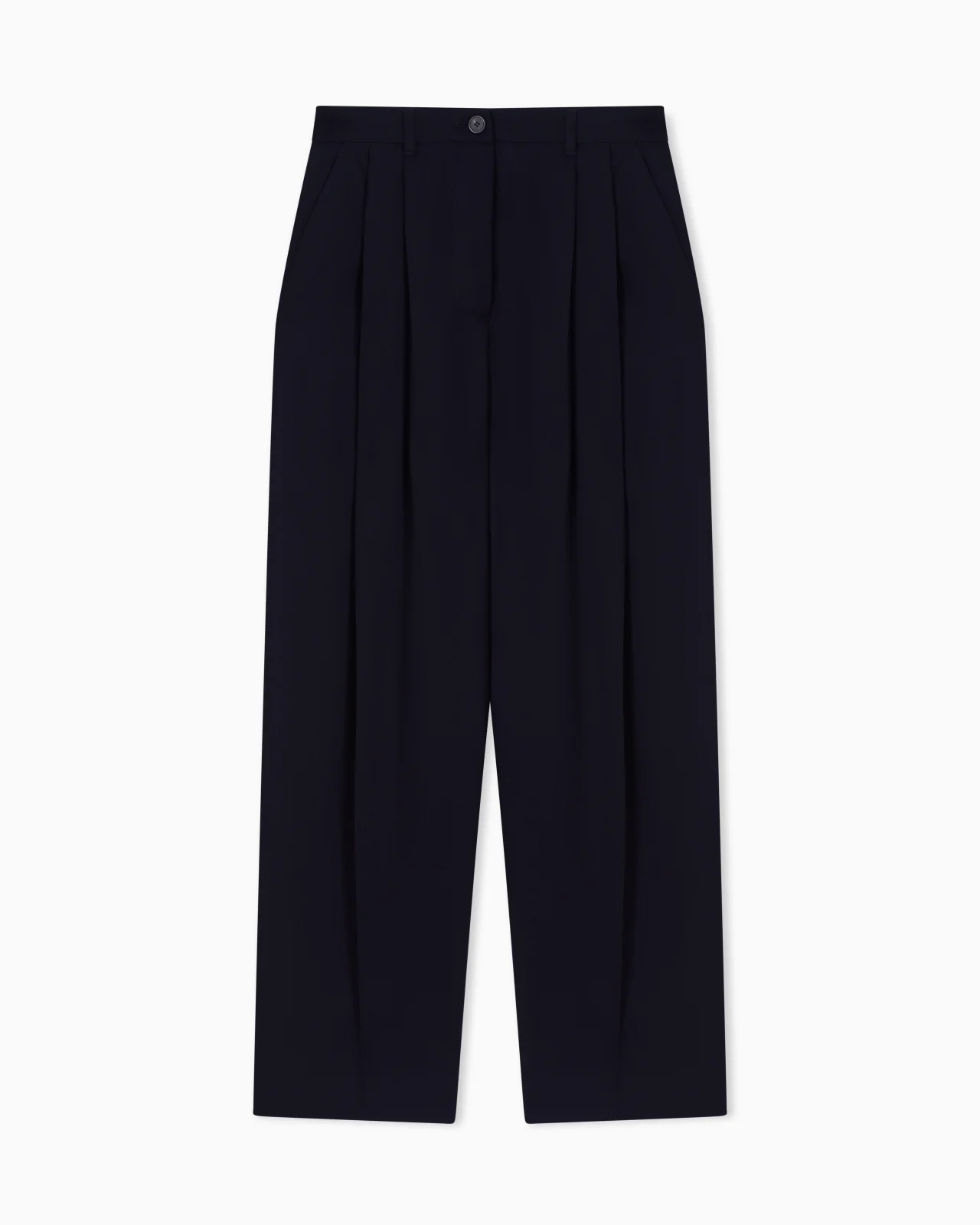 TROUSERS WITH PLEAT IN FLOWING WOOL - 1