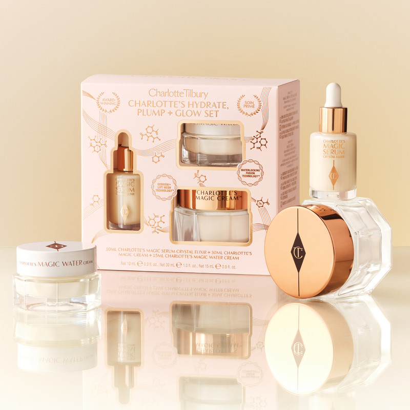 CHARLOTTE'S HYDRATE PLUMP & GLOW SET SKINCARE KIT 4