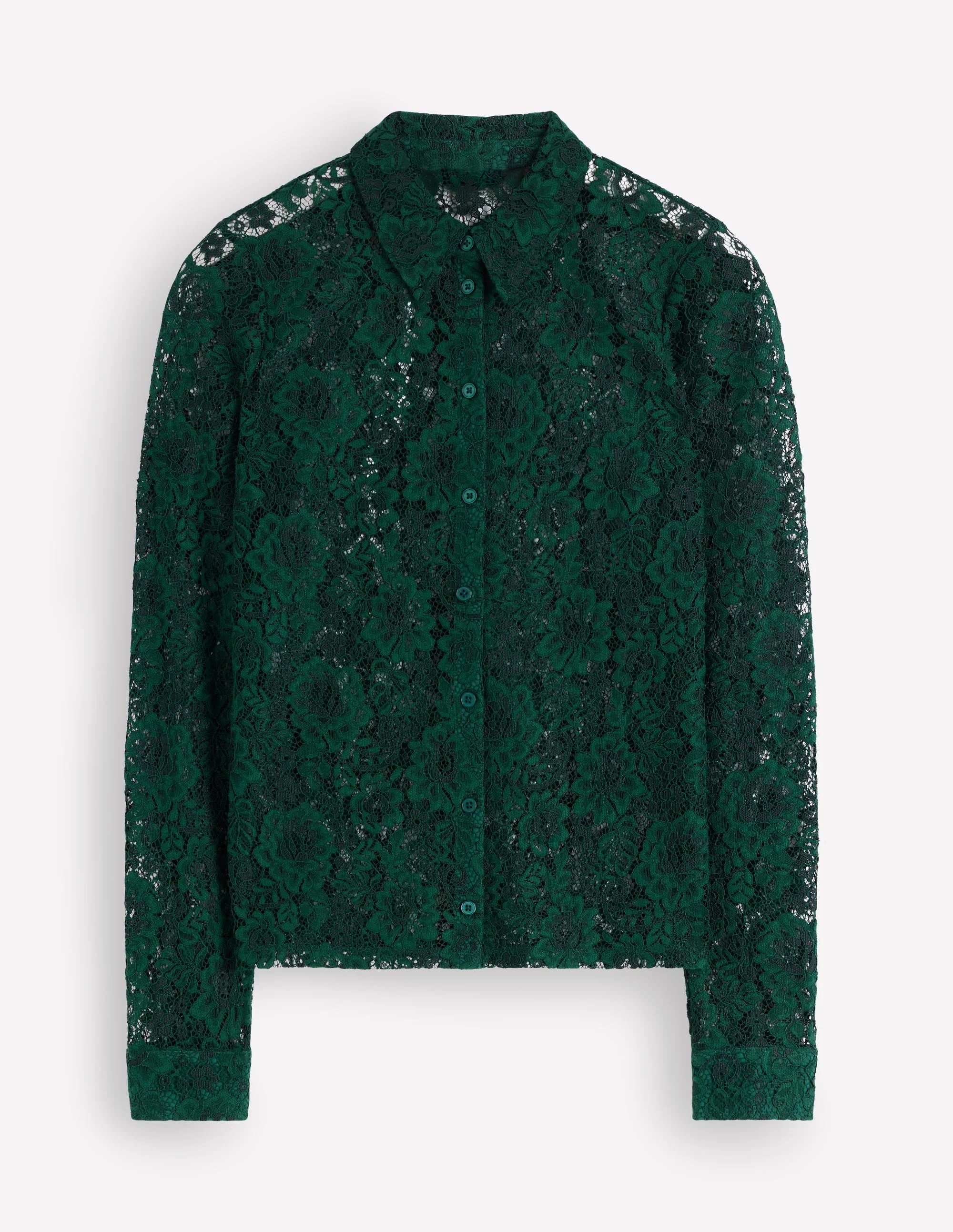 Jersey Lace Shirt-Green Pine - 1